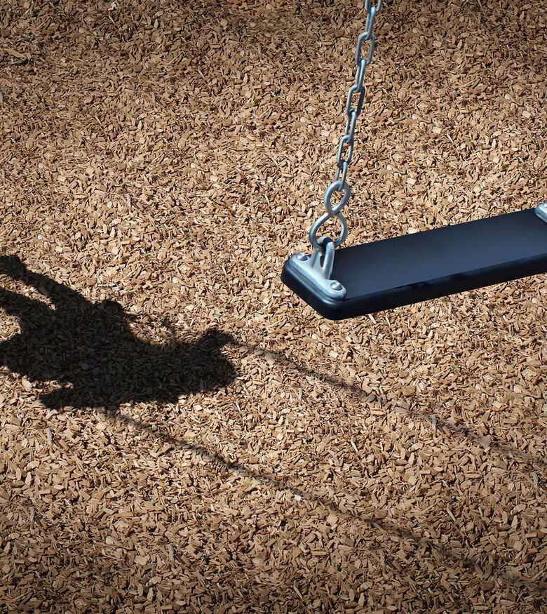 Swing with kid shadow
