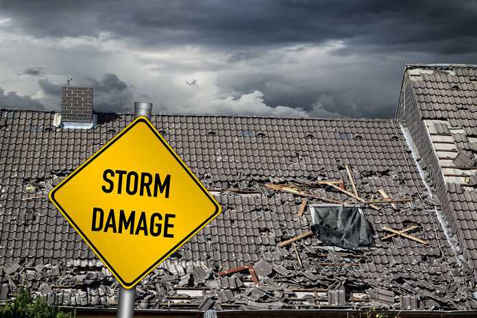 Hurricane Claim Lawyers in Charleston, WV - hurricane scene with storm sign