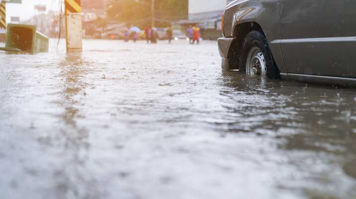 Car in flood