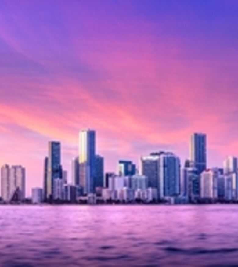 Miami skyline at dusk, a picturesque setting for personal injury lawyers here to help.
