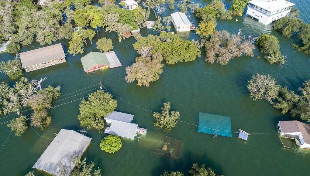 Flooded town
