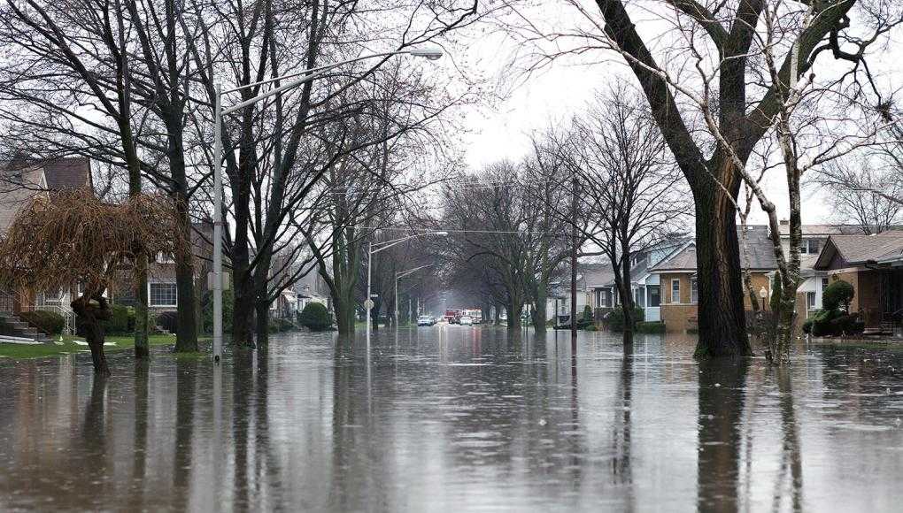 Flooded suburb