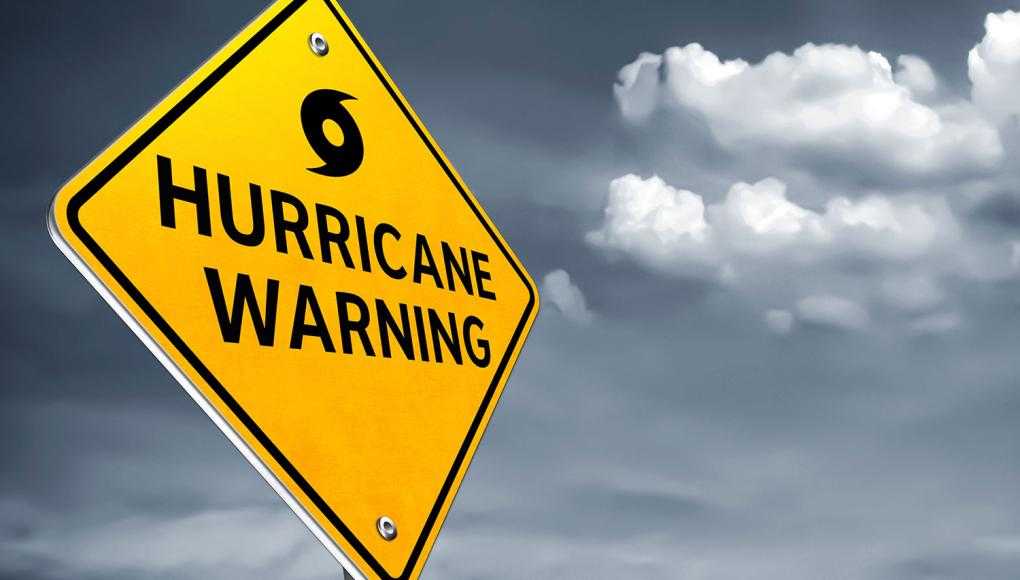 Hurricane warning sign