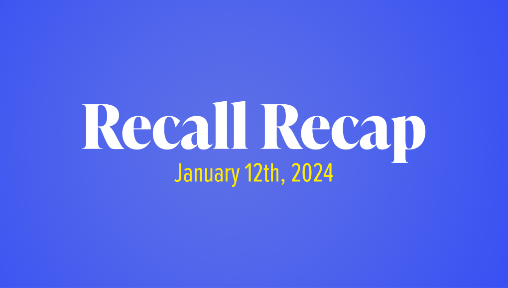 The Week in Recalls: January 12, 2024