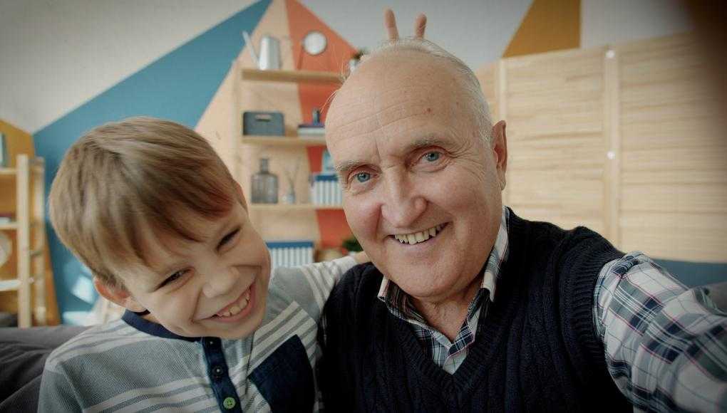 grandfather and son