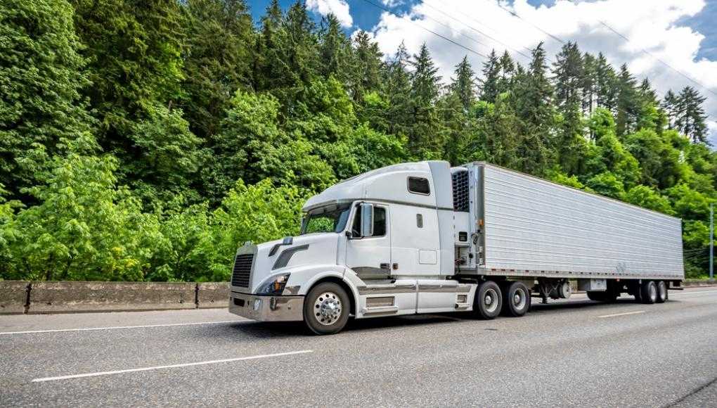Semi truck on a highway 
