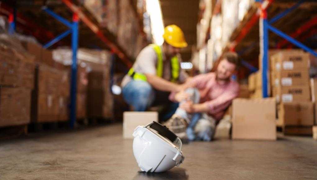 injured worker in a warehouse