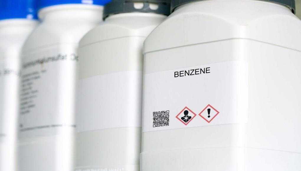 Bottles of benzene