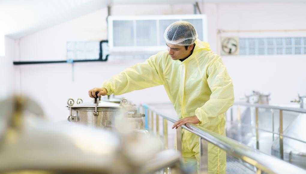 Man working at a factory