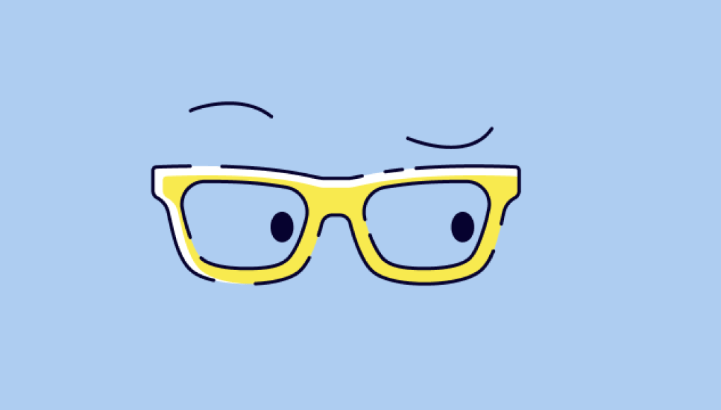 Illustration of a eyes in glasses