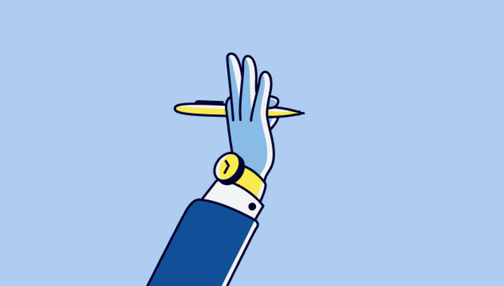 hand holding pen illustration