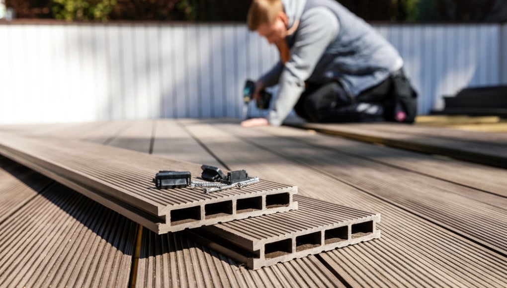 Outdoor flooring being installed