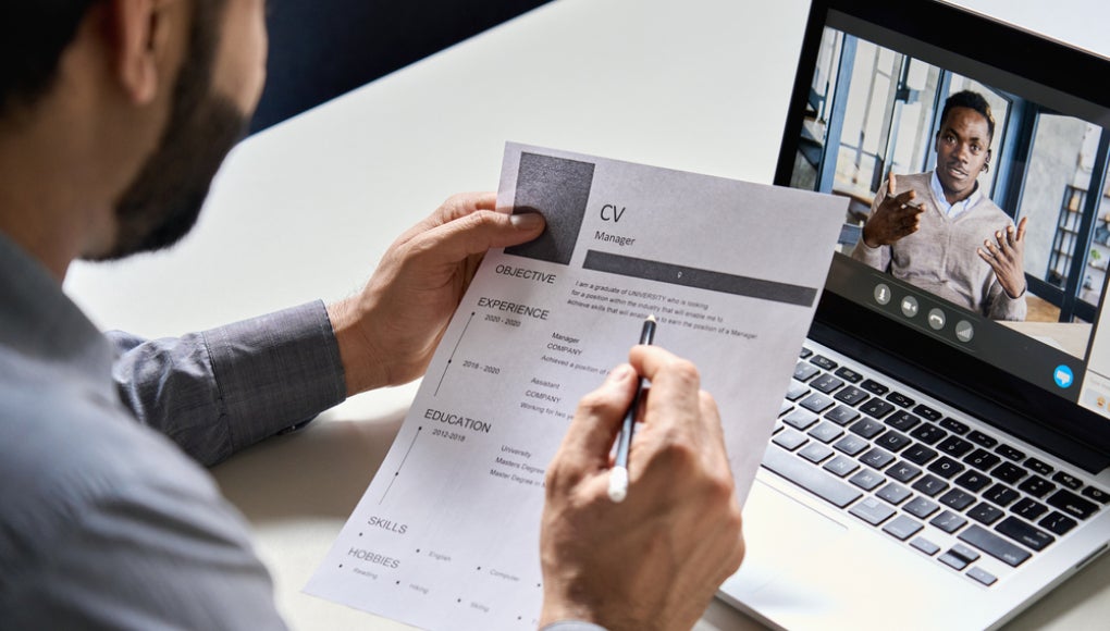 recruiter reviewing a resume