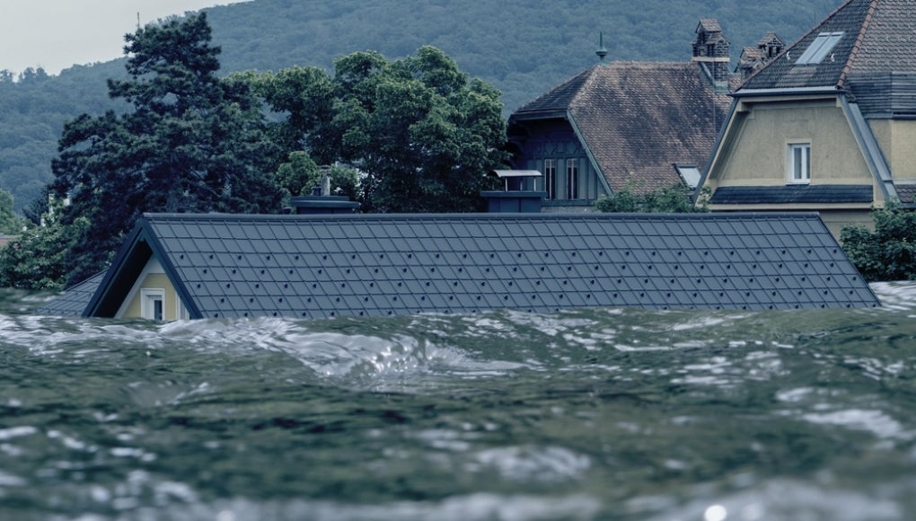 Flooded house