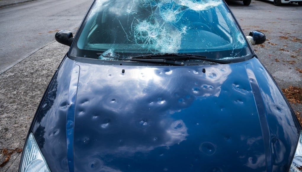 Car with hail damage