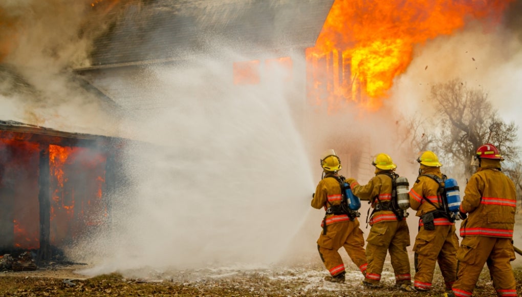 first responders at a fire