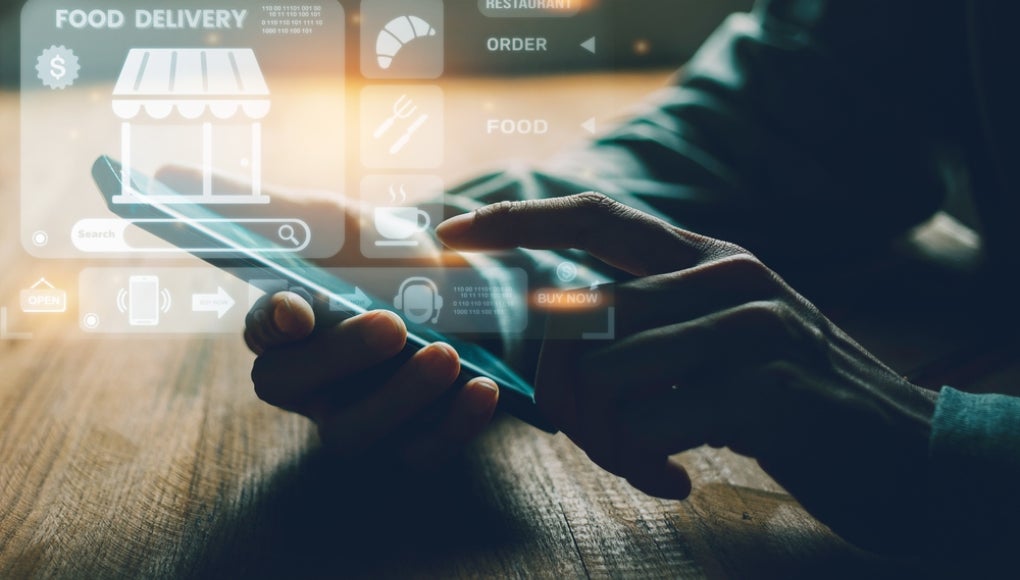 ordering food on mobile app