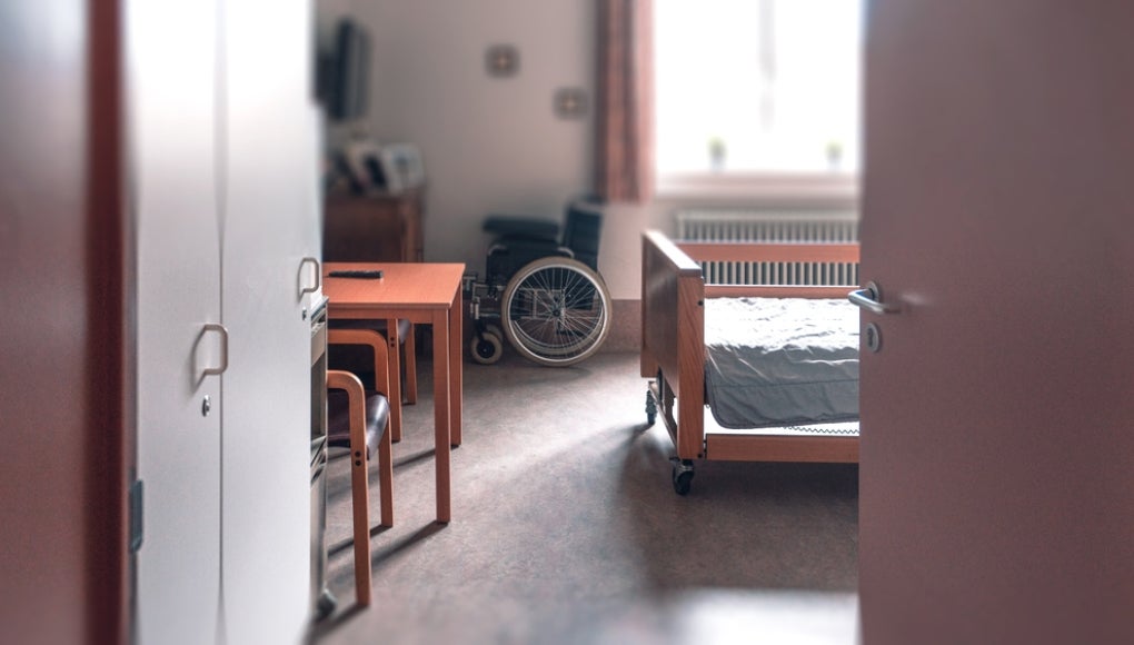the bed in the nursing home