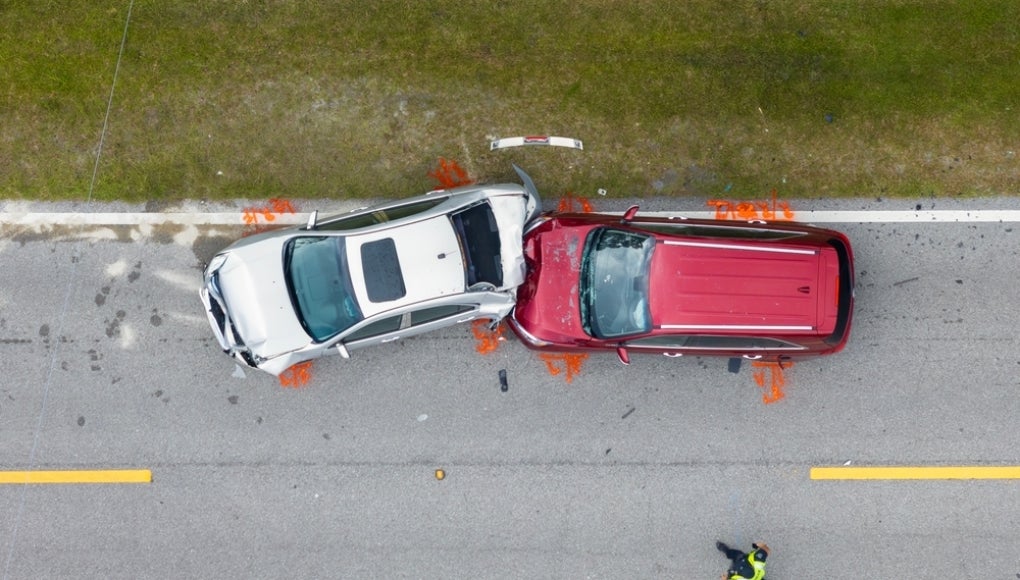 Car accident on the freeway