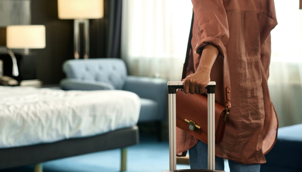 checking into a hotel