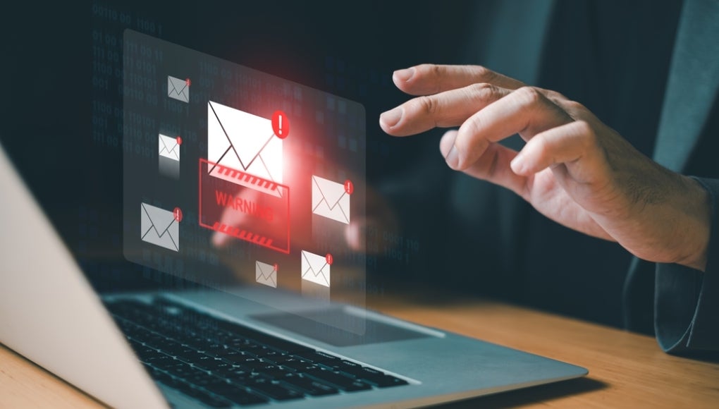 email notification on the screen