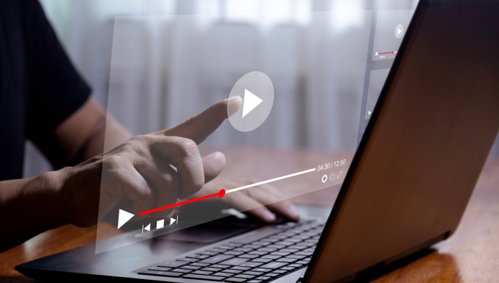 watching a movie on a laptop