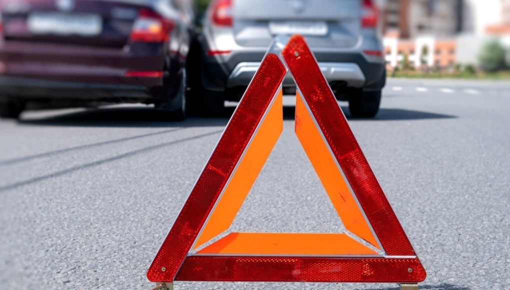car accident scene ahead