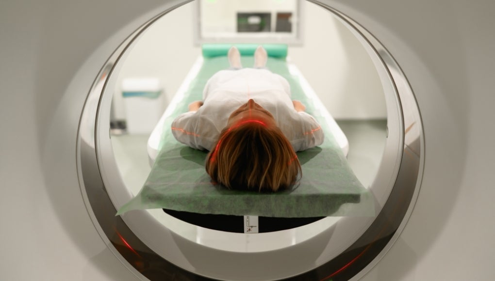 Woman in an MRI machine
