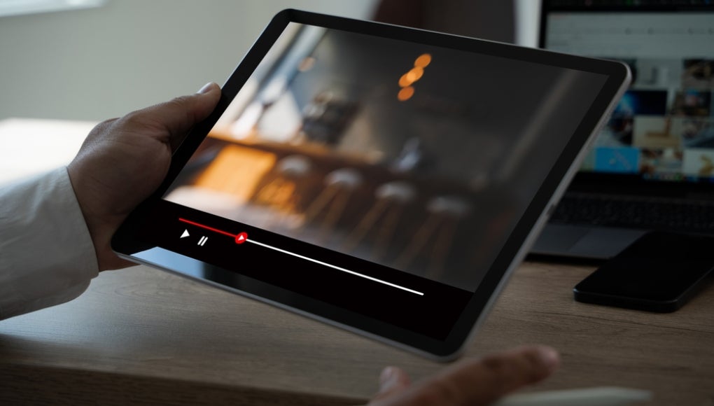 watching a movie on a laptop