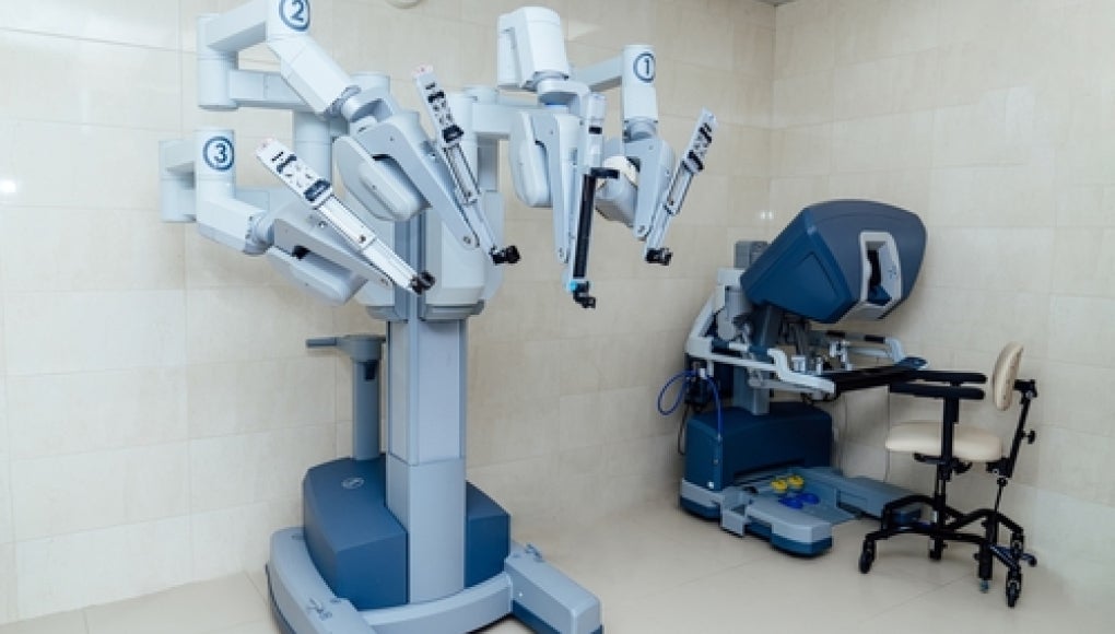 robotic surgery system in a operating room 