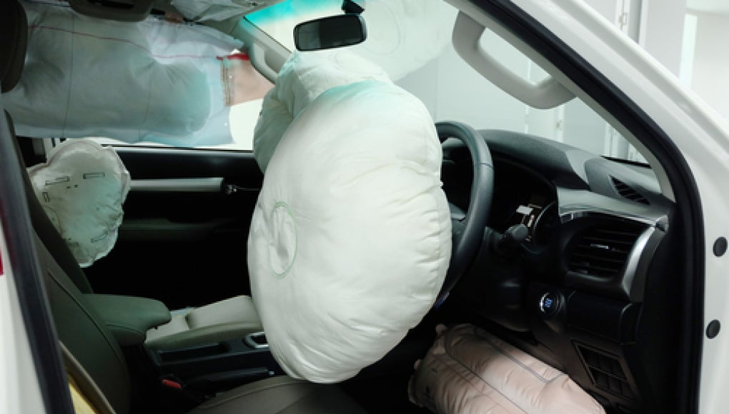 airbags deployed in a car 