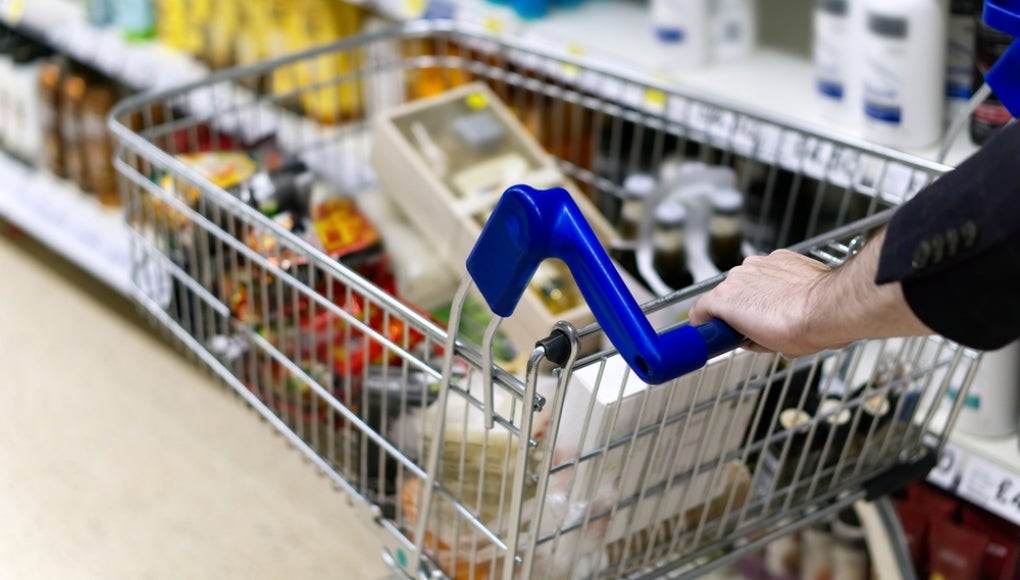 Someone pushing a shopping cart