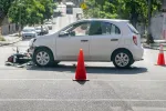 auto accident with a grey car 