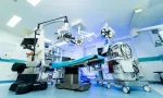surgical operating room with electronic equipment 