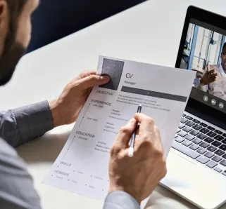 recruiter reviewing a resume