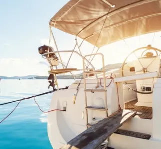 rental boat on open water
