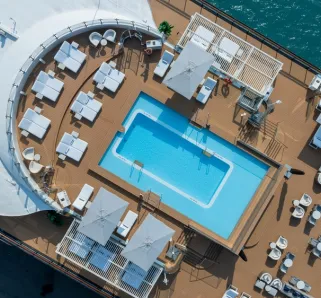 cruise deck and pools