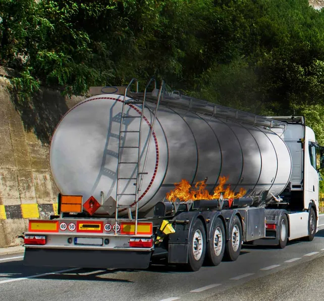 Pennsylvania Tanker Explosion Injures Three - Tanker on fire