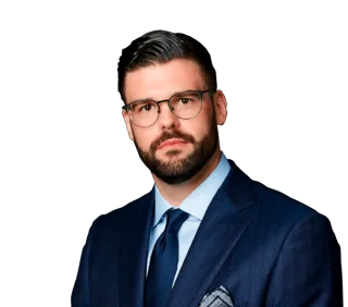 Headshot of Justin C. Meserole, a New York City-based traumatic brain and head injury lawyer at Morgan & Morgan