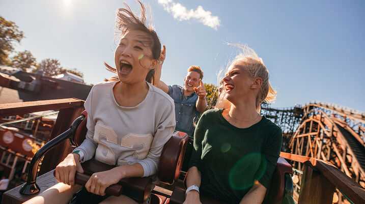 people riding a rollercoaster