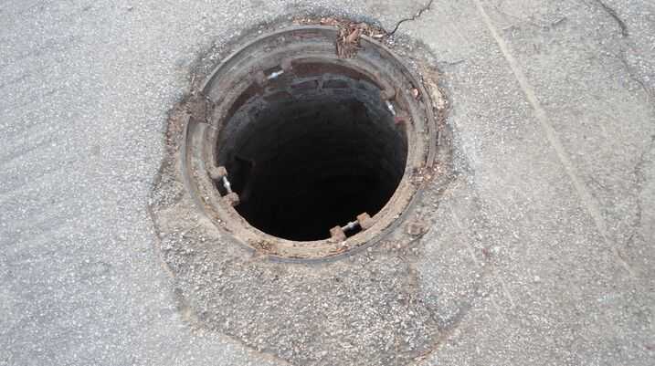 open manhole