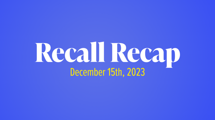 The Week in Recalls: December 15, 2023