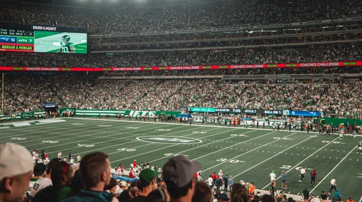 Jets Stadium with Morgan and Morgan Banners