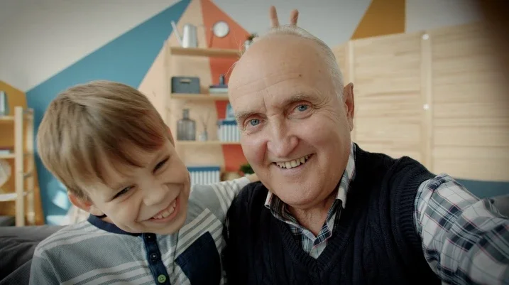 grandfather and son
