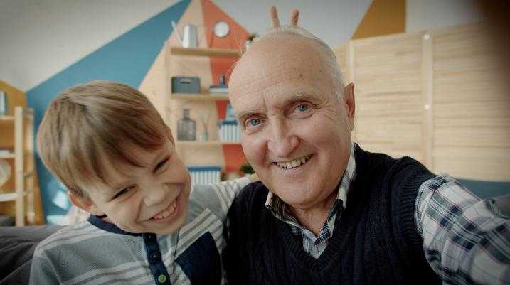 grandfather and son
