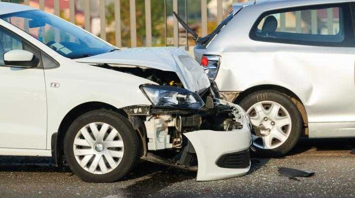Two cars after an accident