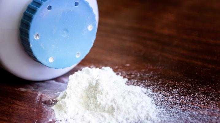 Talcum powder spilled on a table