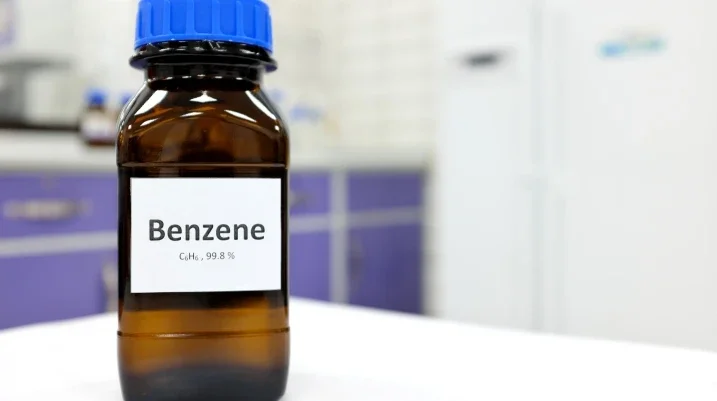 Benzene bottle in science lab