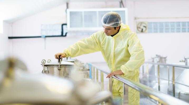 Man working at a factory