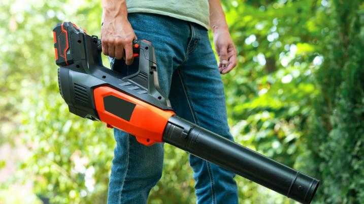 Man holding a leaf blower